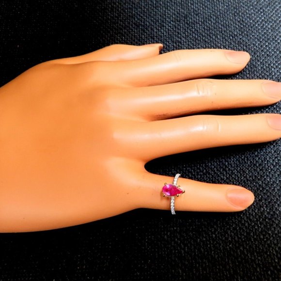 AIGS certified 1.45ct No Heat Ruby Ring 14kt raised mod deck - Picture 6 of 7